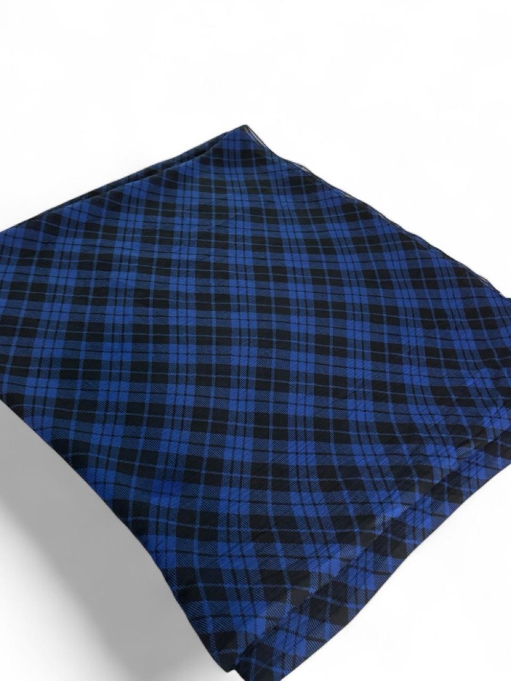 Classic Blue and Black Plaid Scarf